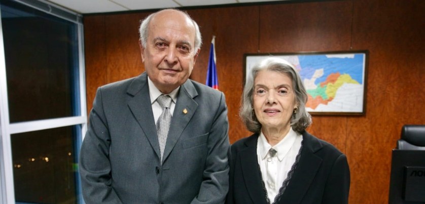 Ministra Cármen Lúcia foi recebida pelo presidente Cândido Saraiva e membros da Corte