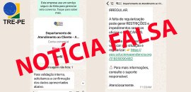 TRE-PE alerta sobre conteúdo falso que tenta se passar por Justiça Eleitoral