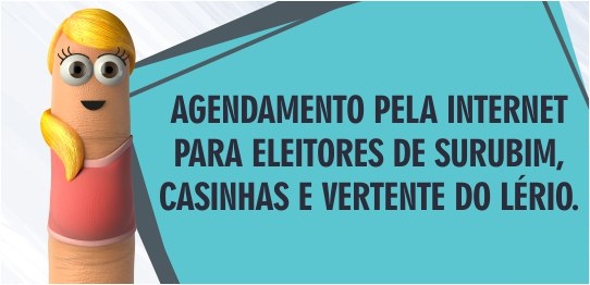 34ª Zona Eleitoral passa a atender por meio de agendamento Os eleitores de Surubim, Casinhas e Vertente do Lério poderão ser atendidos via agendamento elet...