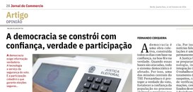 A democracia se constrói com confiança, verdade e participação