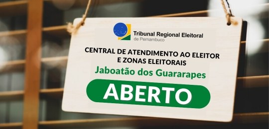 Central de Atendimento ao Eleitor e Zonas Eleitorais de Jaboatão reabrem nesta segunda (19) Central de Atendimento ao Eleitor e Zonas Eleitorais de Jaboatão reabrem nesta segunda (19)
