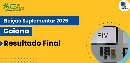 Eleição suplementar em Goiana marcada pela tranquilidade e rapidez na apuração do resultado Eleitores voltaram às urnas para eleição de prefeito e vice-prefeito