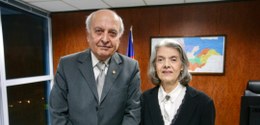 Ministra Cármen Lúcia foi recebida pelo presidente Cândido Saraiva e membros da Corte