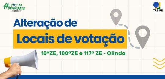 Locais de votação mudam em Olinda para as Eleições 2024 Locais de votação mudam em Olinda para as Eleições 2024