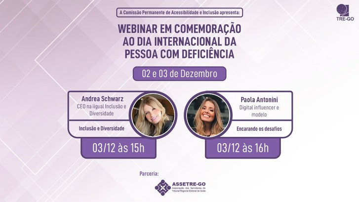 TRE/GO promove webinário em comemoração ao Dia Internacional da Pessoa com Deficiência