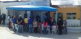 Presidente do TRE-PE inaugurando o posto biométrico em Vertente do Lério