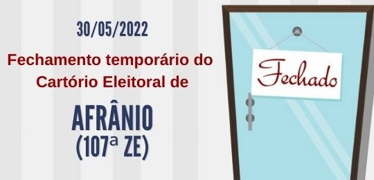 Fechamento do cartório de Afrânio dia 30