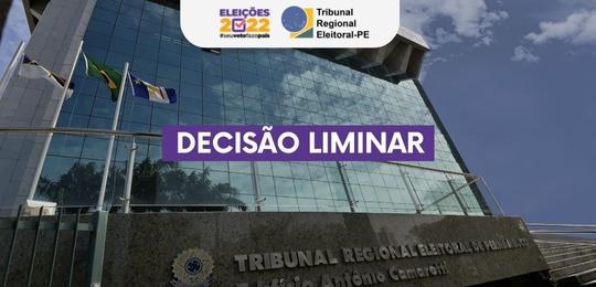 TRE-PE: Liminar determina a retirada de inserção que associa candidata ao presidente da República Liminar determina a retirada de inserção que associa candidata ao presidente da República