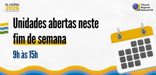 TRE-PE permanece aberto nestes sábado e domingo, das 9h às 15h