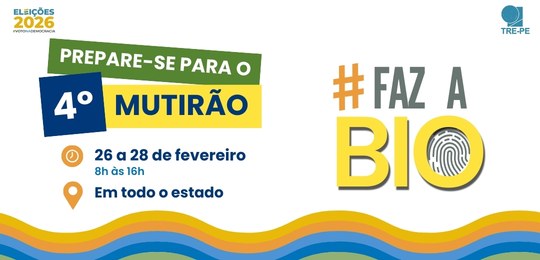 TRE-PE promove o 2º mutirão de biometria de 2026 TRE-PE promove o 2º mutirão de biometria de 2026