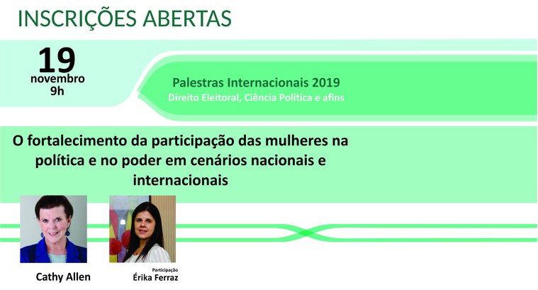 O evento é gratuito e inscrições podem ser feitas no site do TRE 