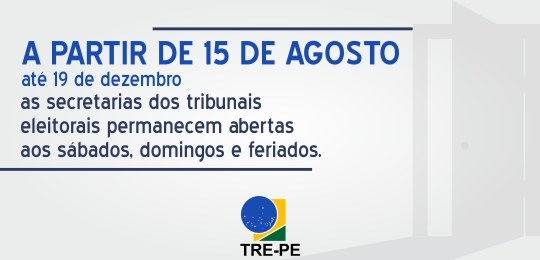 A partir de quarta (15) as secretarias do tribunal abrem aos sábados, domingos e feriados