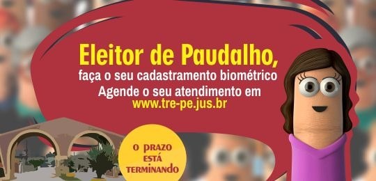 Atenção, Eleitor de Paudalho Apesar da boa taxa de recadastramento, mais de 12 mil eleitores ainda precisam ser biometrizados...