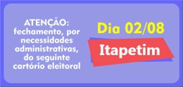 Cartório de Itapetim terá atividades suspensas a partir de quinta-feira (02/08)