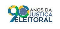 logotipo e o slogan escolhidos para as comemorações dos 90 anos da Justiça Eleitoral