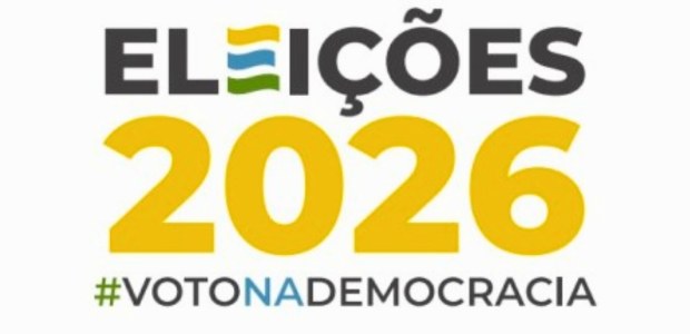 Imagem com fundo branco que traz o texto "ELEIÇÕES 2026" em destaque. A palavra "Eleições" apare...