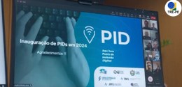 frame da tela da reunião sobre inauguração de cinco Pontos de Inclusão Digital da Justiça