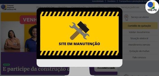 Portal do TSE e dos TREs em manutenção Portal do TSE e dos TREs passarão por atualização; página de notícias ficará sem atualização por...