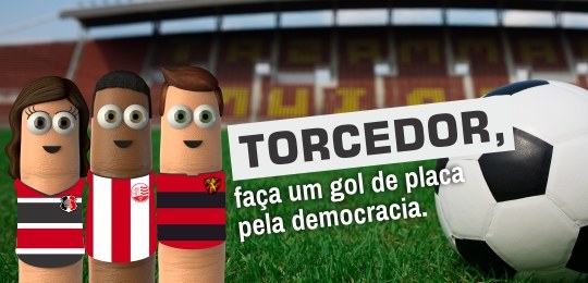 TRE-PE biometria torcidas Imagem contendo dedos vestindo camisas de times de futebol pernambucanos em seguida a frase "tor...