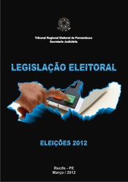 capa da legislação eleitoral para as eleições de 2012, com a imagem de uma urna eletrônica dentr...