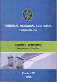 Capa do regimento interno do TRE-PE no ano de 2009.