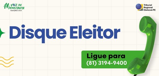 TRE-PE - Disque-Eleitor tem atendimento ampliado para tirar dúvidas sobre as Eleições 2024 TRE-PE - Disque-Eleitor tem atendimento ampliado para tirar dúvidas sobre as Eleições 2024