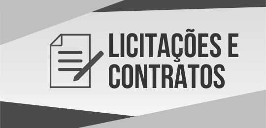 Imagem contendo a frase "licitações e contratos" e ícone referente à frase
