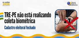 TRE-PE não está realizando coleta biométrica; serviço será retomado em novembro
