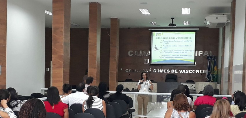 tre-pe projeto inclusivo 16a zona eleitoral Imagem do treinamento realizado pela décima-sexta zona eleitoral