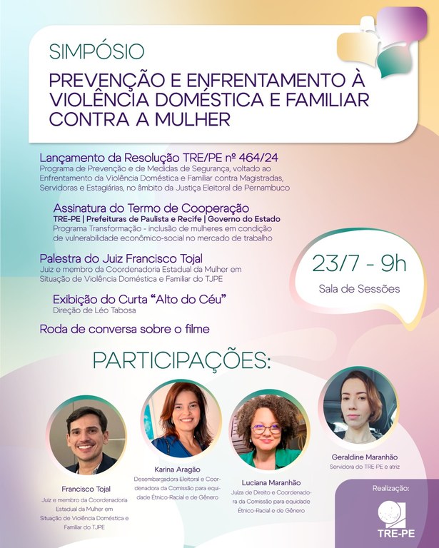 TRE-PE promove simpósio sobre violência doméstica contra a mulher