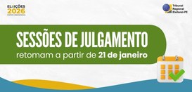TRE-PE retoma sessões de julgamento a partir de 21 de janeiro